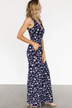 Discount Baltic Born Rudie Sleeveless Jumpsuit | Dark Blue Floral