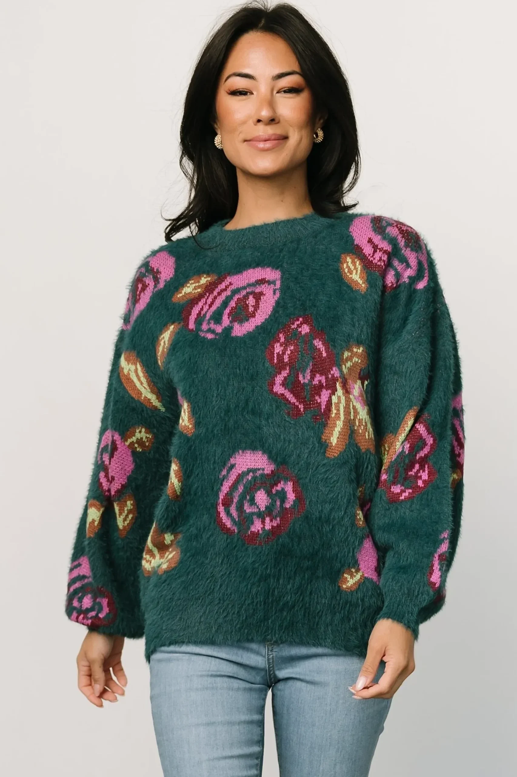 New Baltic Born Ryder Sweater | Jade Multi Floral