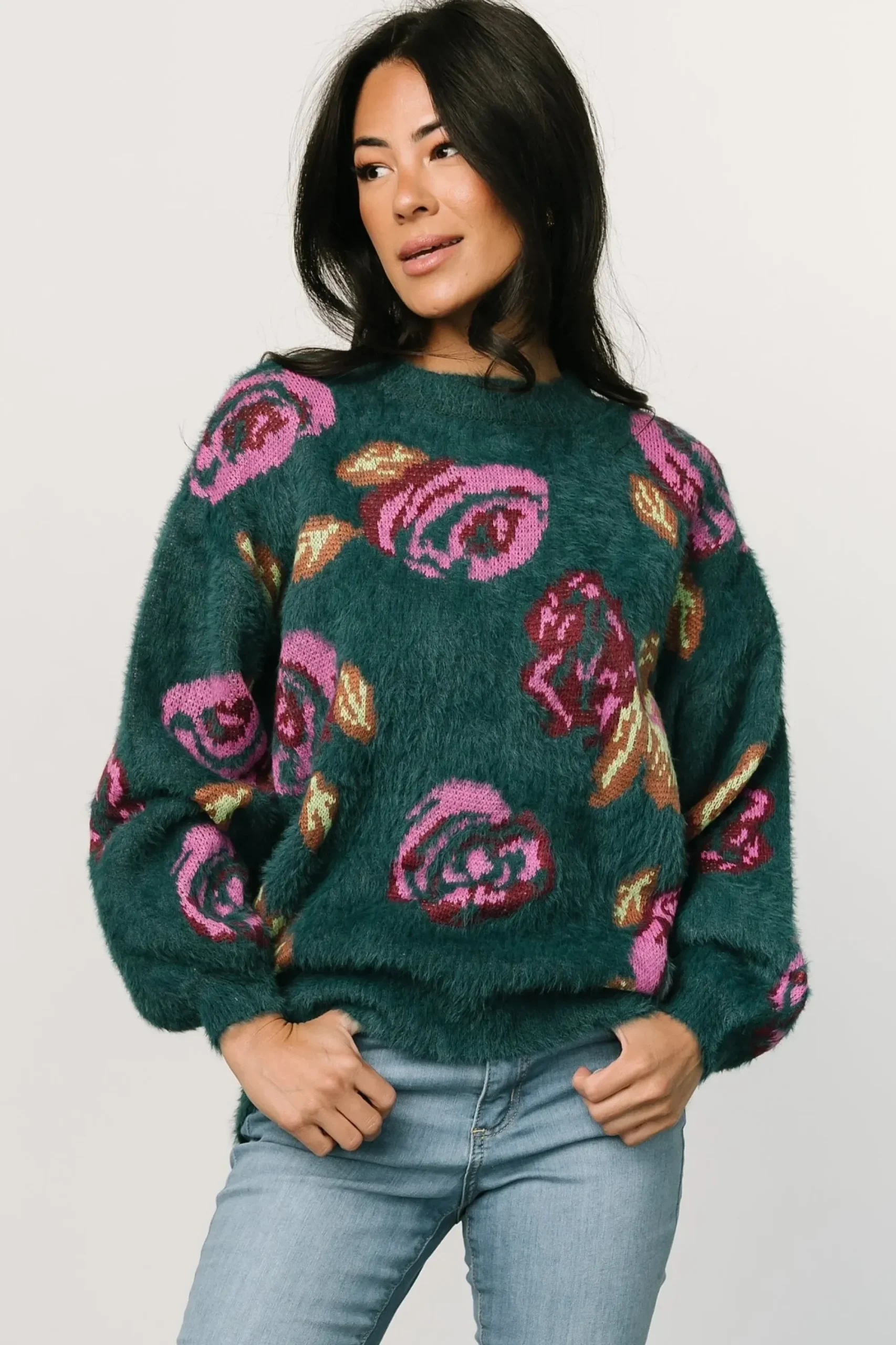 New Baltic Born Ryder Sweater | Jade Multi Floral
