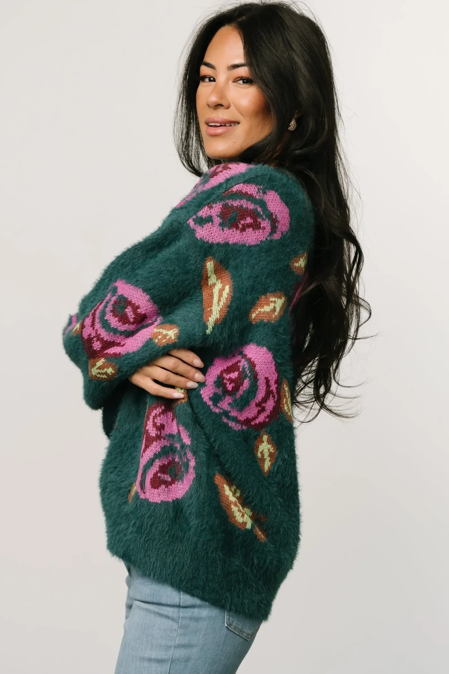 New Baltic Born Ryder Sweater | Jade Multi Floral