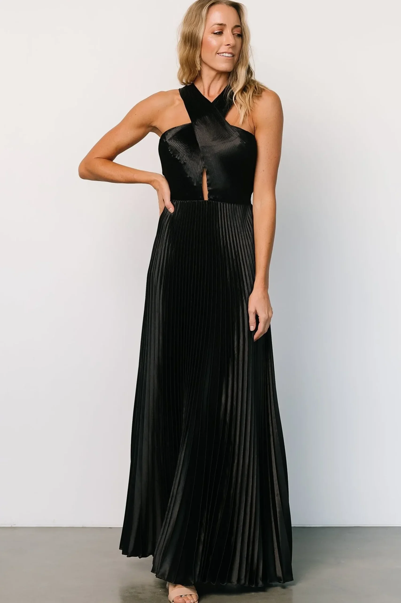 Fashion Baltic Born Sandra Pleated Maxi Dress | Black