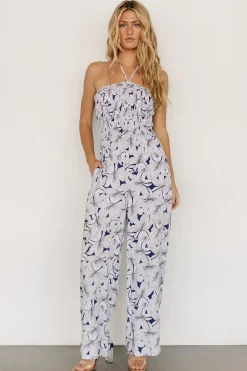 Hot Baltic Born Santa Ana Halter Jumpsuit | Navy + White