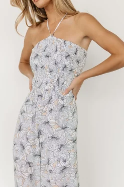 Clearance Baltic Born Santa Ana Halter Jumpsuit | Taupe + White