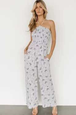 Clearance Baltic Born Santa Ana Halter Jumpsuit | Taupe + White