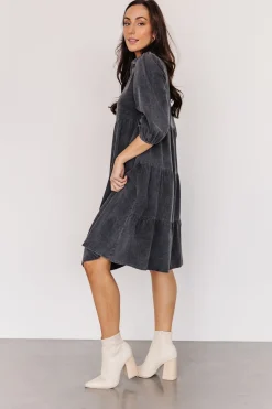 Clearance Baltic Born Sari Babydoll Dress | Washed Black