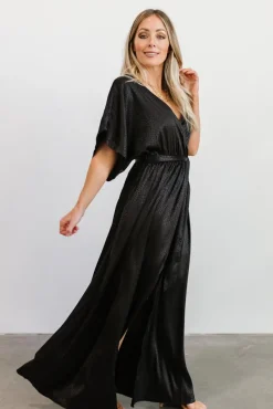 New Baltic Born Savannah Print Kimono Maxi | Black