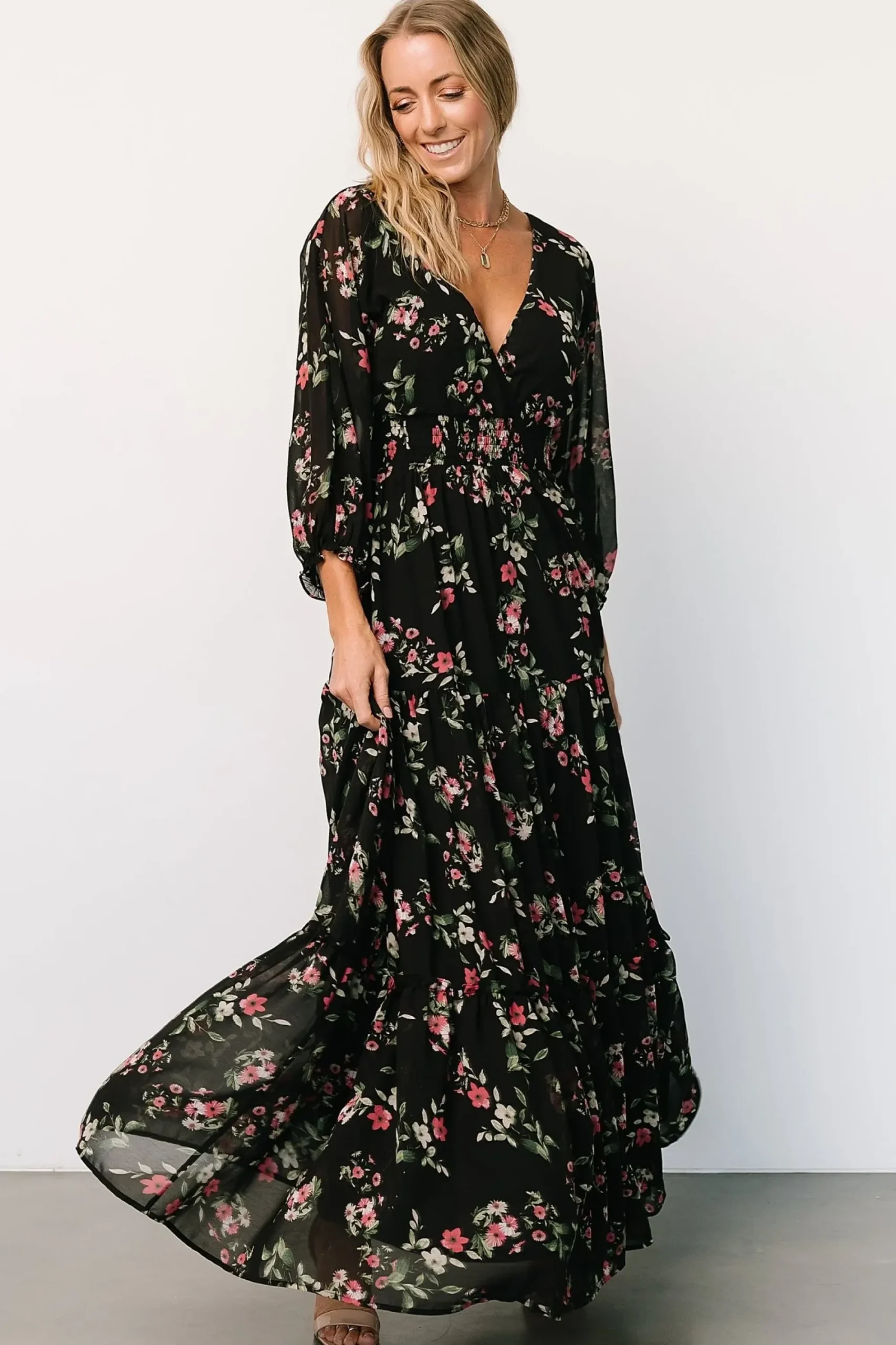 Online Baltic Born Sawyer Tiered Maxi Dress | Black + Berry