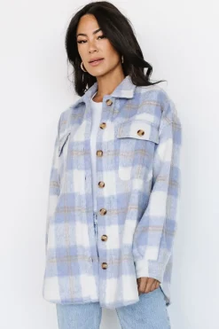 New Baltic Born Sharon Plaid Shacket | Blue + Off White