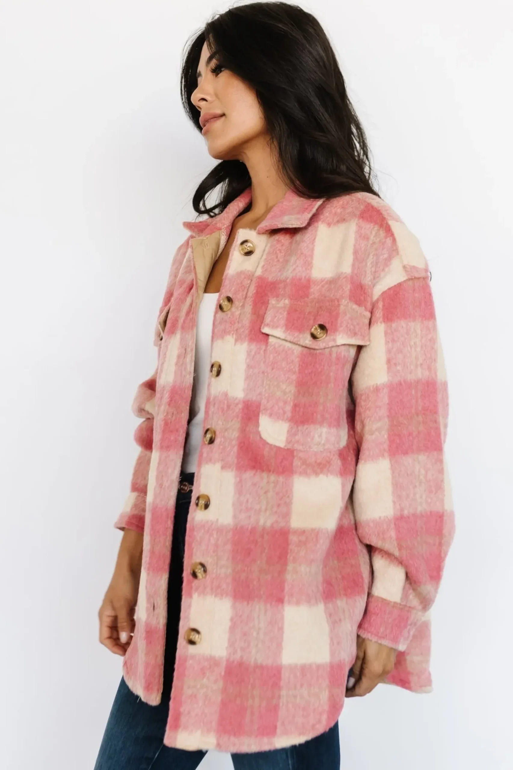 Best Baltic Born Sharon Plaid Shacket | Pink + Sand