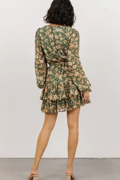 Fashion Baltic Born Shirley Ruffle Mini Dress | Green Floral