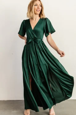 Sale Baltic Born Sicily Satin Maxi Dress | Emerald
