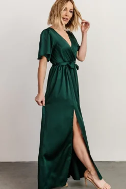 Sale Baltic Born Sicily Satin Maxi Dress | Emerald