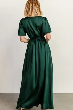 Sale Baltic Born Sicily Satin Maxi Dress | Emerald