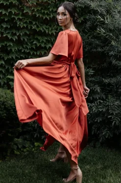 Online Baltic Born Sicily Satin Maxi Dress | Rust