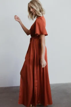 Online Baltic Born Sicily Satin Maxi Dress | Rust