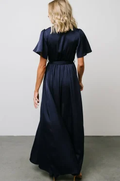 Best Baltic Born Sicily Satin Maxi Dress | Navy