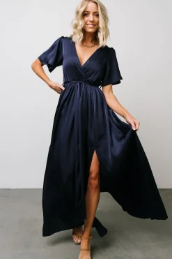 Best Baltic Born Sicily Satin Maxi Dress | Navy