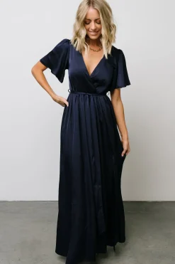 Best Baltic Born Sicily Satin Maxi Dress | Navy