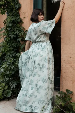 Fashion Baltic Born Sicily Satin Maxi Dress | Sage Floral