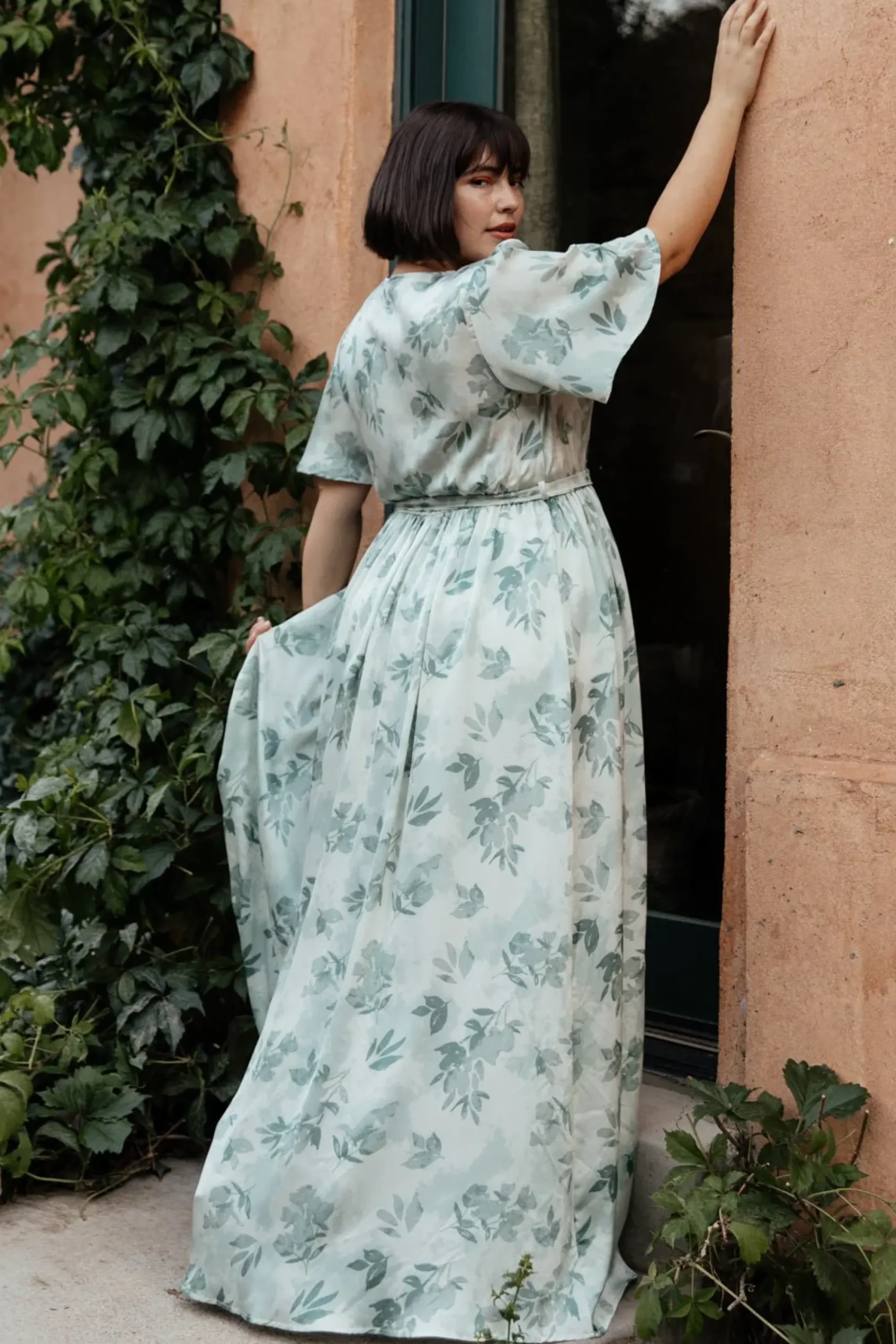 Fashion Baltic Born Sicily Satin Maxi Dress | Sage Floral
