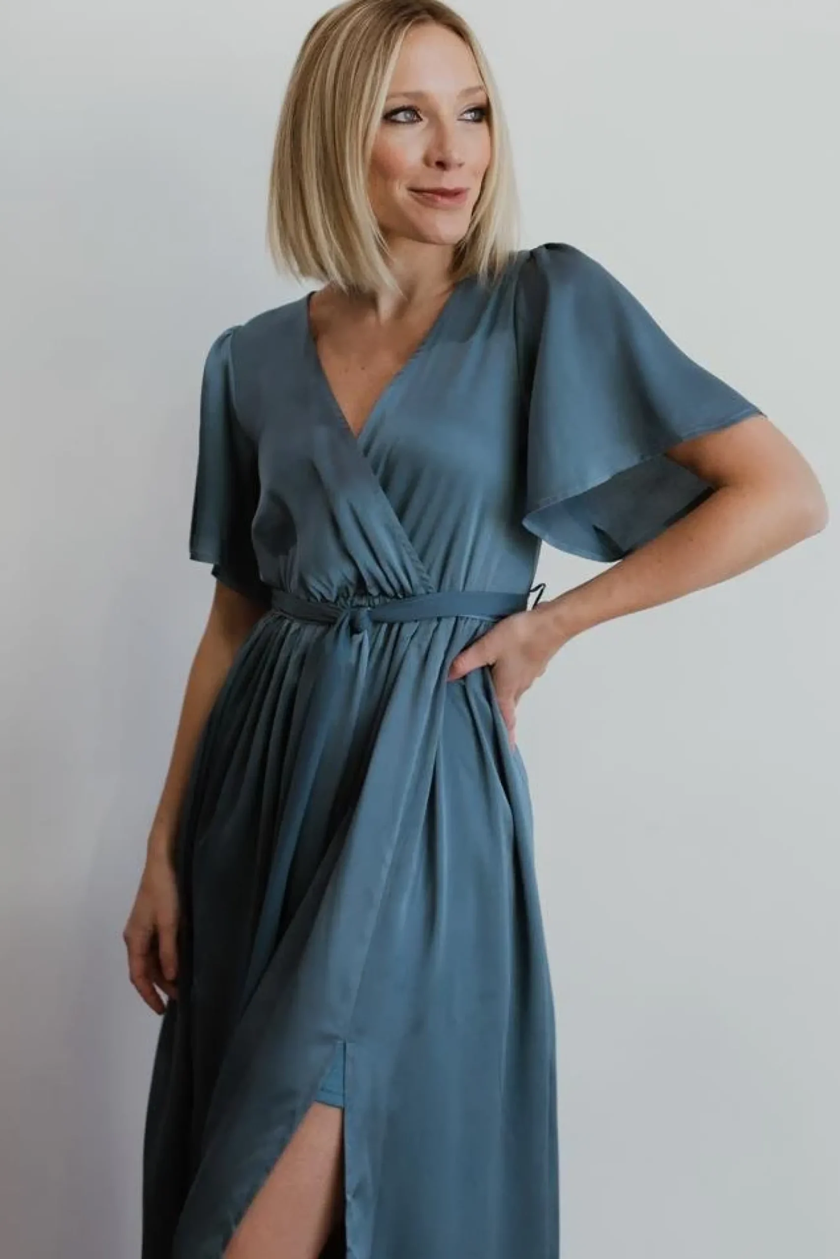 Fashion Baltic Born Sicily Satin Maxi Dress | Blue