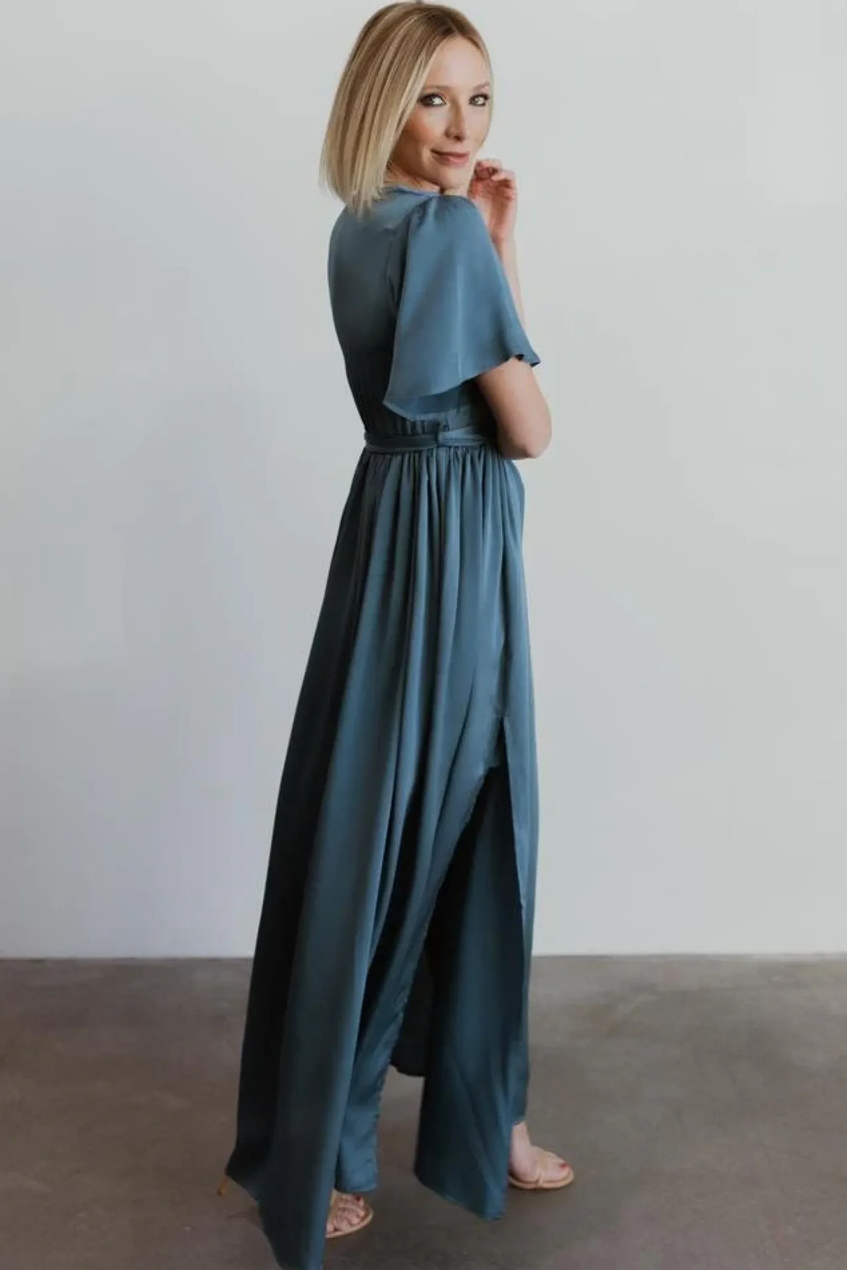 Fashion Baltic Born Sicily Satin Maxi Dress | Blue