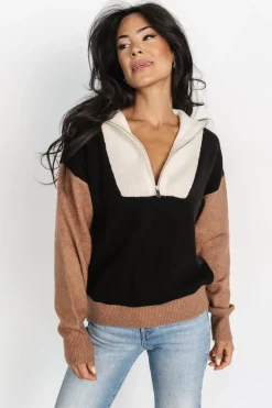 Outlet Baltic Born Sigrid Half-Zip Sweater | Black Multi