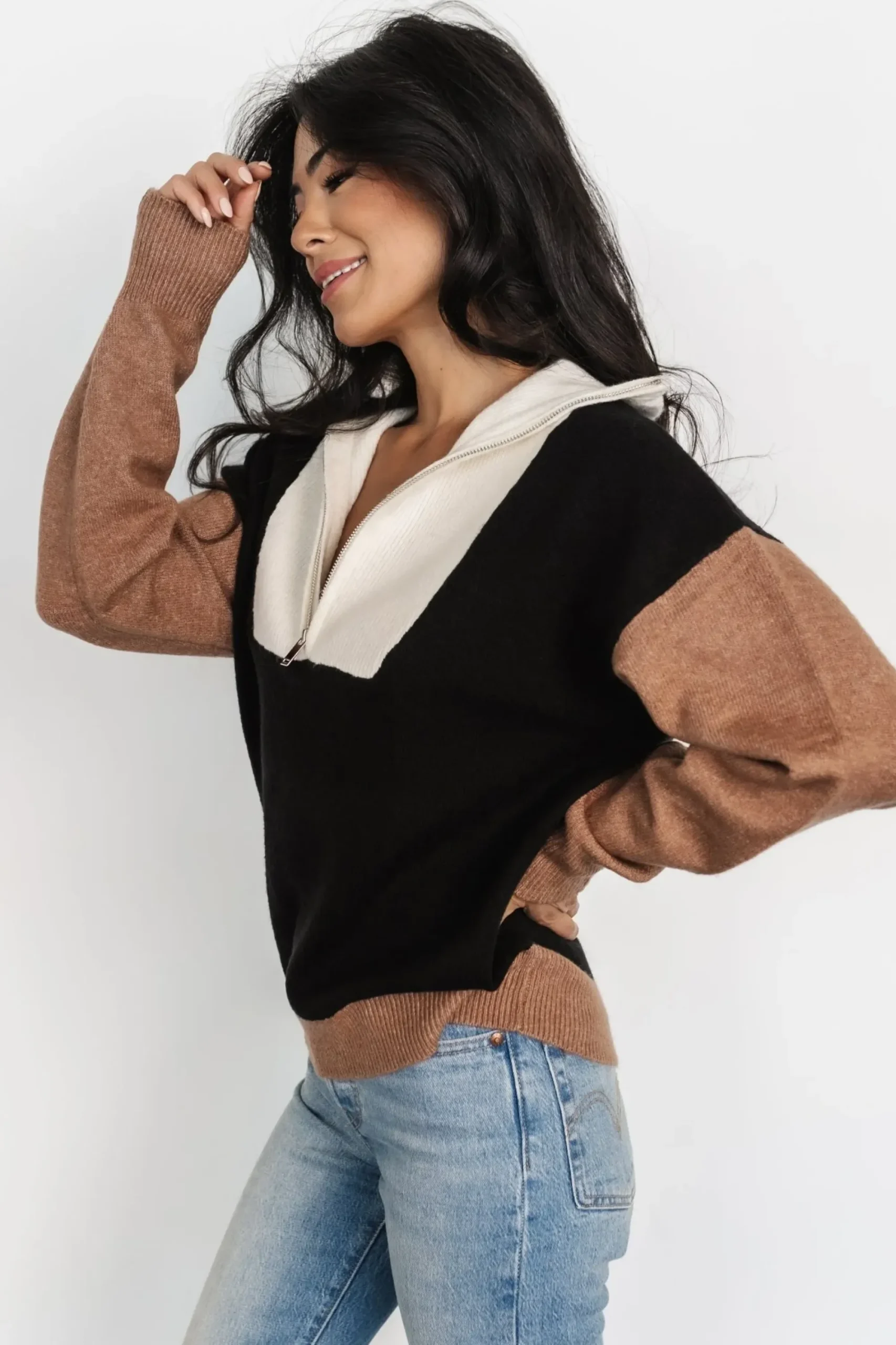 Outlet Baltic Born Sigrid Half-Zip Sweater | Black Multi