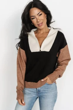 Outlet Baltic Born Sigrid Half-Zip Sweater | Black Multi