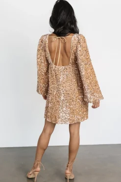 Hot Baltic Born Simone Sequin Mini Dress | Gold
