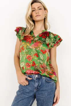 Best Baltic Born Skyler Ruffle Top | Green Multi