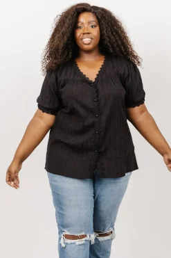 Fashion Baltic Born Sloane Button Top | Black