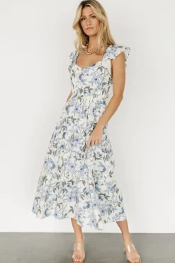 New Baltic Born Sorrento Ruffle Dress | Blue Floral