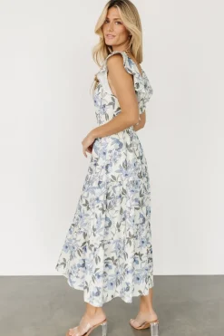 New Baltic Born Sorrento Ruffle Dress | Blue Floral