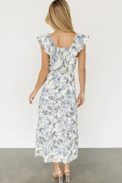 New Baltic Born Sorrento Ruffle Dress | Blue Floral