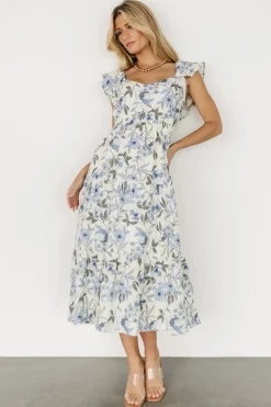 New Baltic Born Sorrento Ruffle Dress | Blue Floral