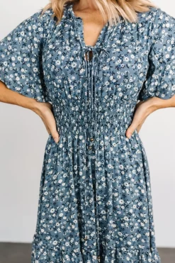 Discount Baltic Born Spell Boho Midi Dress | Blue Floral