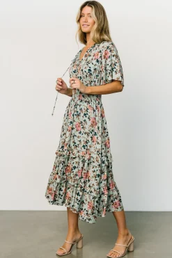 Clearance Baltic Born Spell Boho Midi Dress | Sage + Pink Floral