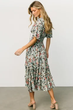 Clearance Baltic Born Spell Boho Midi Dress | Sage + Pink Floral