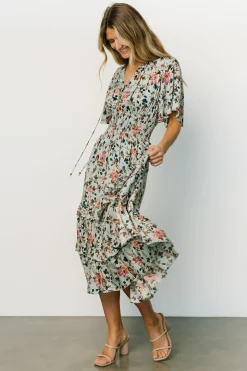 Clearance Baltic Born Spell Boho Midi Dress | Sage + Pink Floral