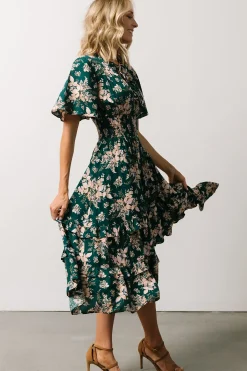 Clearance Baltic Born Spell Boho Midi Dress | Topaz + Blush Floral