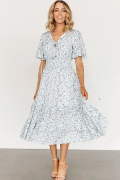 Fashion Baltic Born Spell Boho Midi Dress | White + Sage