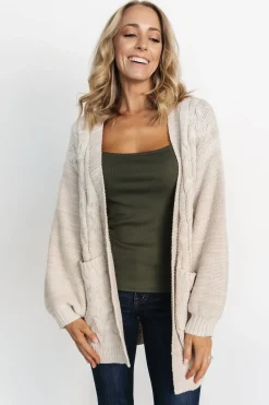 Discount Baltic Born Spencer Chunky Knit Cardigan | Oatmeal
