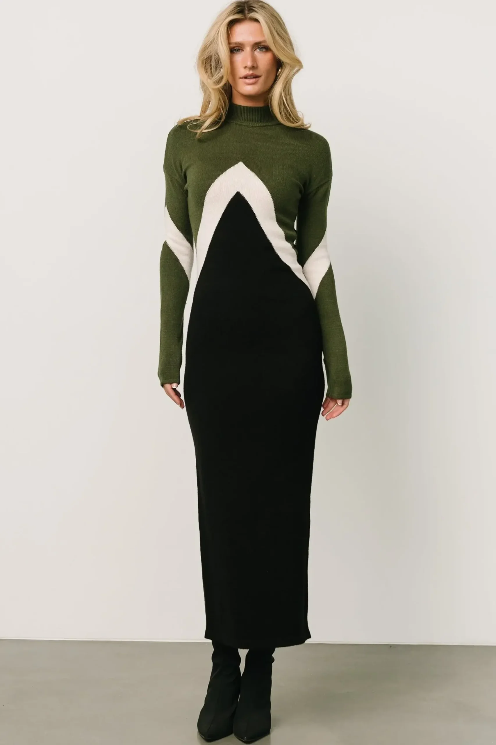 Clearance Baltic Born Squires Sweater Dress | Olive + Black