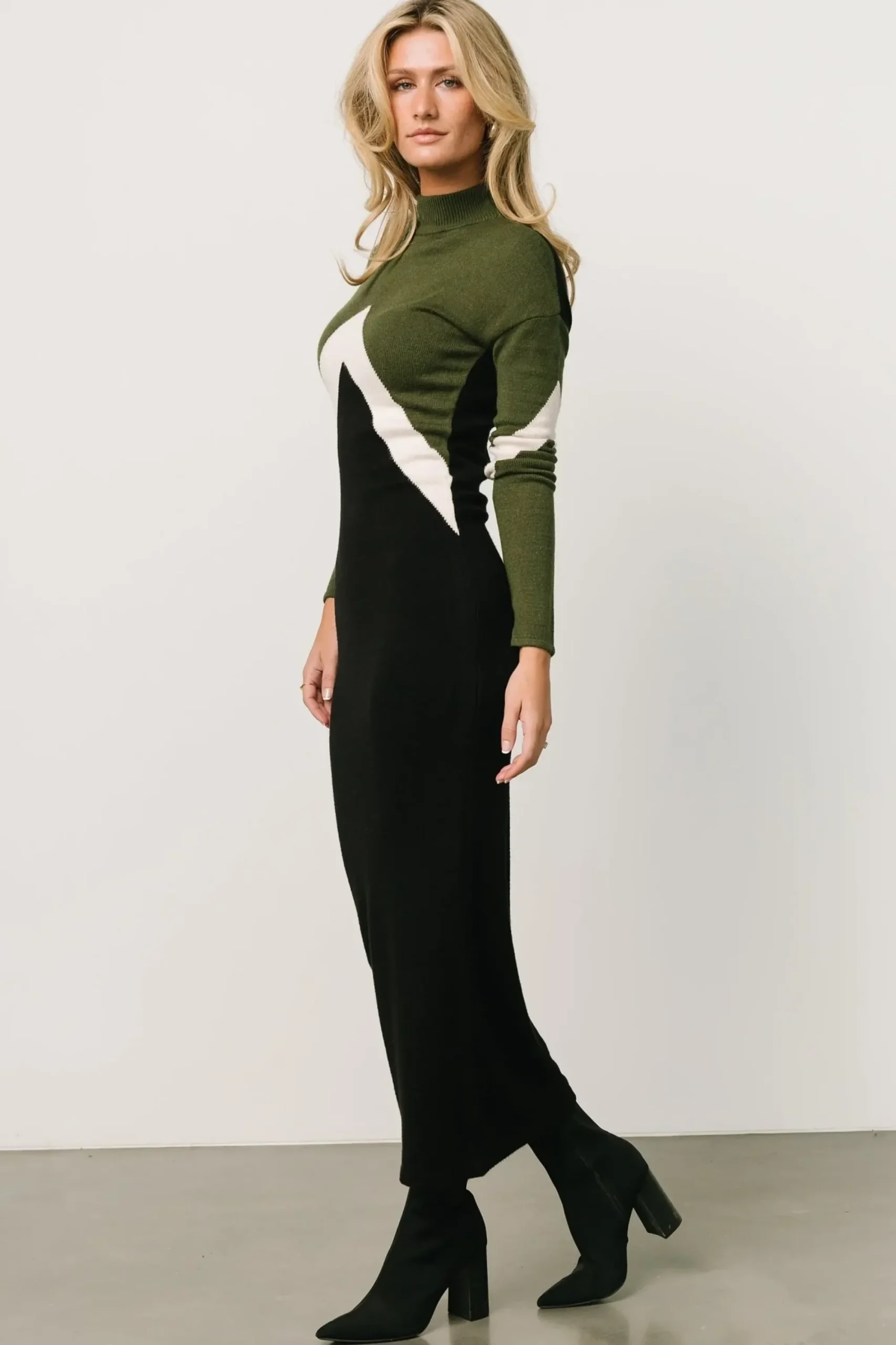 Clearance Baltic Born Squires Sweater Dress | Olive + Black