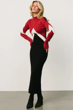 Hot Baltic Born Squires Sweater Dress | Red + Black