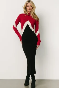 Hot Baltic Born Squires Sweater Dress | Red + Black