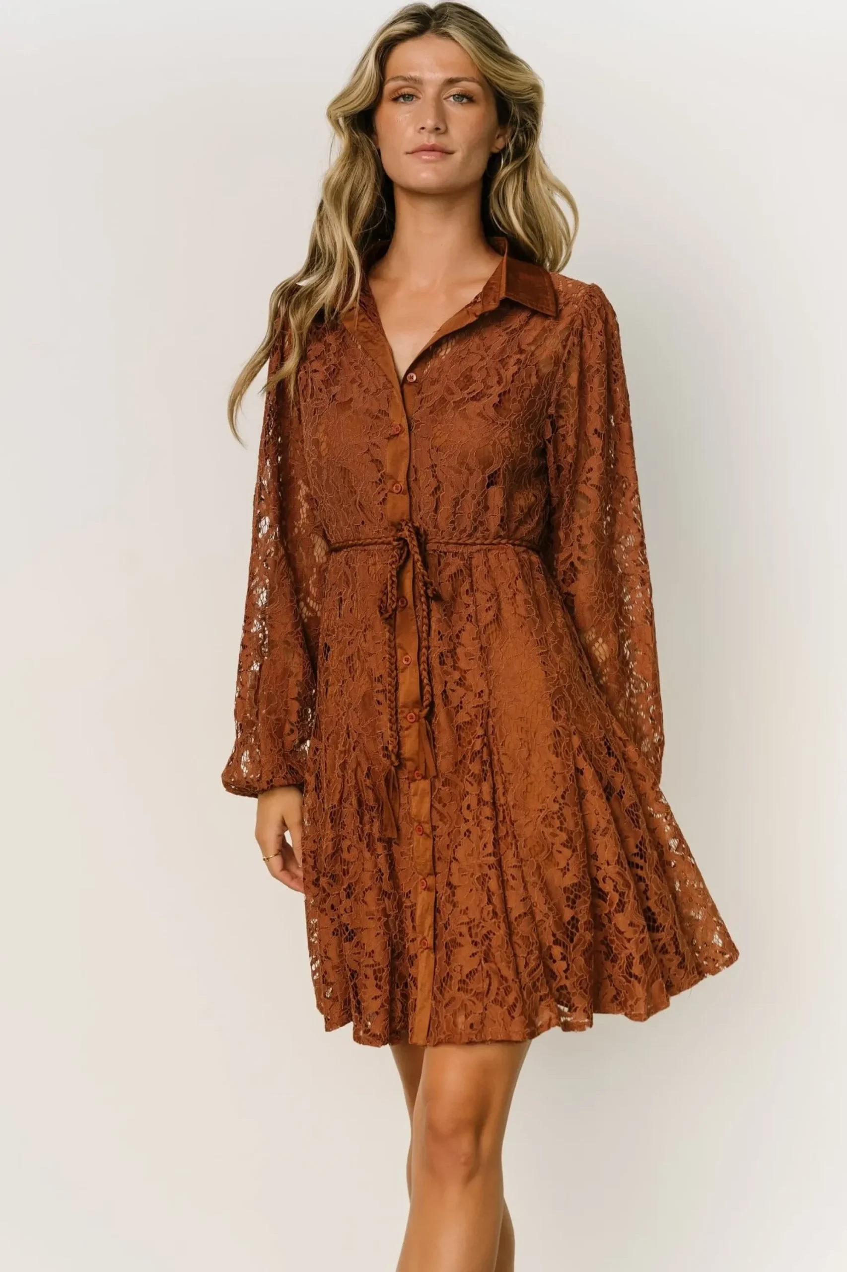 Best Baltic Born Stefan Lace Short Dress | Cinnamon