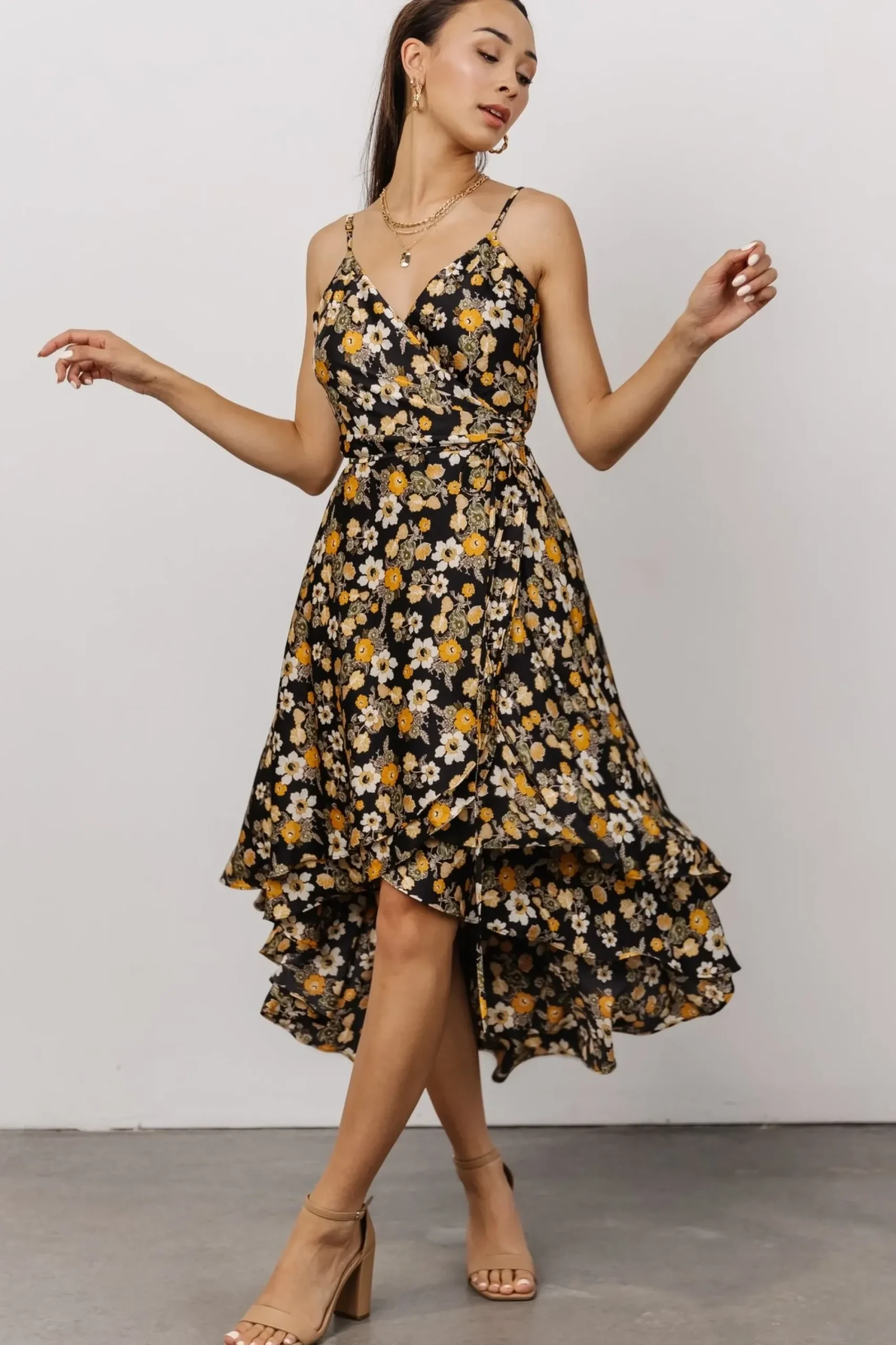 Online Baltic Born Steffi Tulip Wrap Dress | Black Floral