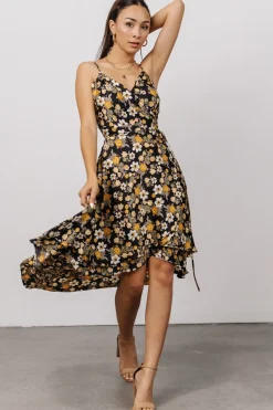 Online Baltic Born Steffi Tulip Wrap Dress | Black Floral